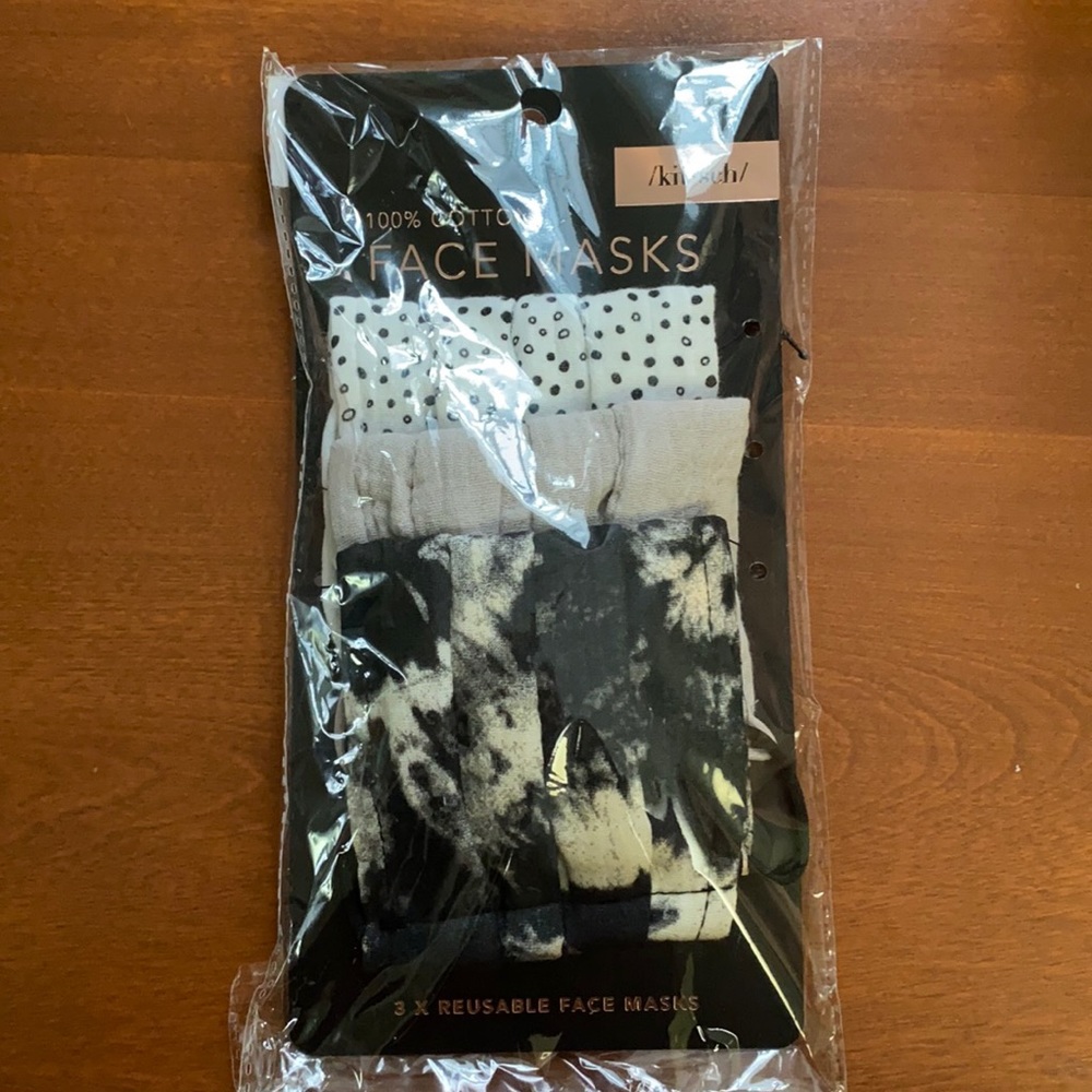 Kitsch Reusable Cotton Face Masks set of 3